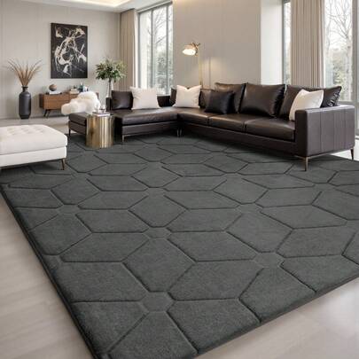 Treeboy Modern Fluffy Rugs Living Room 200x300, Grey Area Rugs For Bedroom, Modern Design Extra Large Rugs For Living Room, Machine Washable Anti Slip Fluffy Rug Shaggy Rug Cream Rug Carpets Mat For Kids Room Bedroom