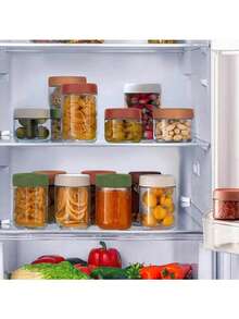 1/4 500毫升透明玻璃厨房储物罐，带盖，适用于隔夜燕麦片杯，适用于办公室或健身房的酸奶、水果和零食。用于在厨房储存燕麦片、布丁、水果和隔夜燕麦片，学校用品，返校必备学校用品