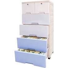 ZhdnBhnos LINSIE LOYALHEARTDY-BTG Plastic Storage 6 Drawers Dresser Storage Cabinet, Stackable Vertical Clothes Storage Tower, Modern Plastic Drawers Dresser Closet Drawers Organizer With Wheels For Home, Bedroom (Gradient Blue)[Best Gift For Family&Friends] - 漸變藍 - 查看 2