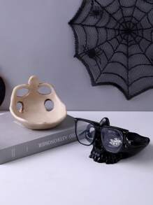 1pc Resin Creative Skull Design Jewelry Organizer, Glasses Holder, Suitable For Home, Holiday, Bedroom, Office Decor, Best Holiday Gift, Gender Reveal Party, Perfect For Birthdays, Weddings, Parties, The Perfect Gift For Colleagues, Friends, And Family, Back To School