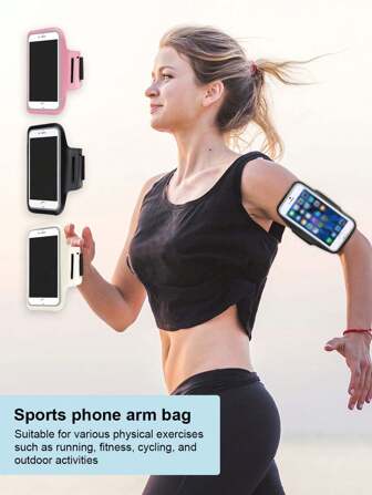 2 件多功能钥匙扣防水臂带袋，户外跑步徒步骑行运动触摸屏臂套