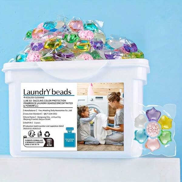 Palline detergenti per il bucato di alta qualità e profumate di lusso - Perle per il lavaggio 7-in-1, con fragranza a lunga durata, potere di pulizia profonda, formula concentrata, ingredienti naturali senza formaldeide, rimozione macchie e freschezza duratura