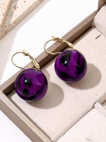 1 Par de Brincos Argola Redonda de Resina com Estampa de Leopardo para Mulheres, Disponíveis em 7 Cores, Adequados para Uso Diário, Festas ou Estilo de Rua