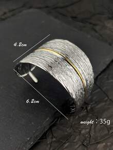 1pc 18K Gold Plated Stainless Steel Bracelet, High-End Textured Design Open Leaf Bracelet, Suitable For Women As Gift, Friendship, Daily Wear - Gold Leaf Bracelet - View 5