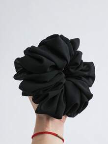 一套包含紫色、浅绿色、米黄色、棕红色、米色、粉色、大地色、灰色、棕色、白色和黑色的超大纯色雪纺发圈，适合女性日常佩戴，可搭配头巾，也可作为发绳、发饰、发圈或马尾辫发圈使用。 - 彩色 - 查看 20