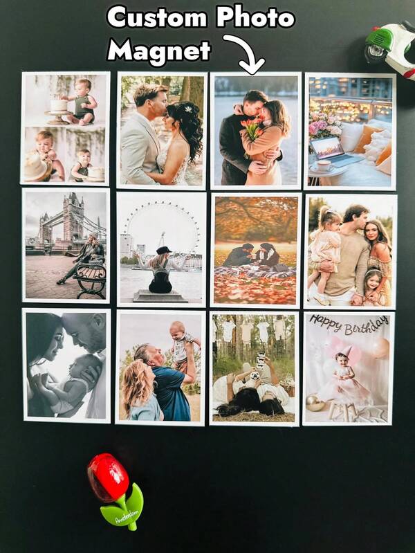 1/5/10PCS Custom Wedding Photo Magnets - Personalized Fridge Magnet Set | Newlyweds Keepsake Gift | Magnetic Frame Decor | Perfect For Bridal Suite & Home Decor