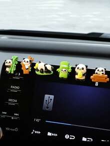 6pcs Car Creative Cartoon Panda Ornament Interior Display Decoration Car Center Console Rear View Mirror Ornament - one-size - View 10