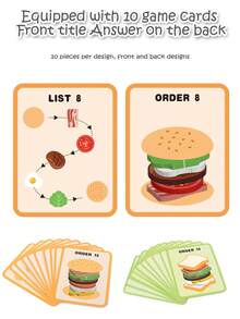 Children's Simulated Wooden Pretend Burger, Sandwich Set Column Matching, Educational Food Assembly Toys, Early Education Interactive Kitchen Pretend Toys Fun Stacking Toys That Simulate Food