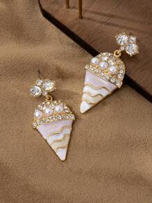 1 Pair Luxury Personalized Fashionable Ice Cream Earrings, Suitable For Date & Party Wear