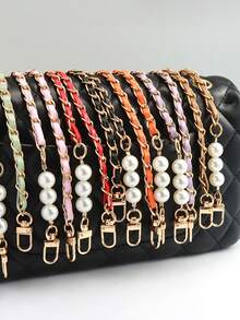 1 Bag With Shoulder Strap, Simple Style, Thin Chain, Diagonal Span, Zinc Alloy Material, DIY Accessory, Adjustable And Retractable Bag Chain, Mobile Phone Hanging Rope Chain, Bag Chain, Mobile Phone Hanging Rope Chain, Women's Shoulder Strap