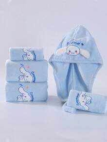 1条可爱卡通人物珊瑚绒柔软吸水速干不掉毛手巾/浴巾，浴室用品。面巾尺寸：34*75厘米，浴巾尺寸：70*140厘米 - 彩色 - 查看 3