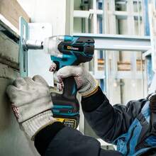 Gisam Llave de impacto eléctrica sin escobillas de 520 N.M, llave eléctrica inalámbrica de 1/2 pulgada, para destornillador inalámbrico Makita de 18 V, herramienta eléctrica - Ver 2