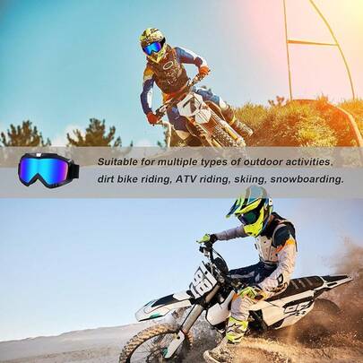 Gafas de Off-road, Gafas de Esquí Antivaho para Hombres y Mujeres, Motocicleta ATV