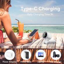 Portable Handheld Turbo Fan, 5 Gear Wind, Battery Operated, Up To 12 Working Hours, 3 IN 1 Hand Fan With Air Turbo Tech Cooling Fan For Outdoor Activities, Travel, Beach - 白色 - 查看 5