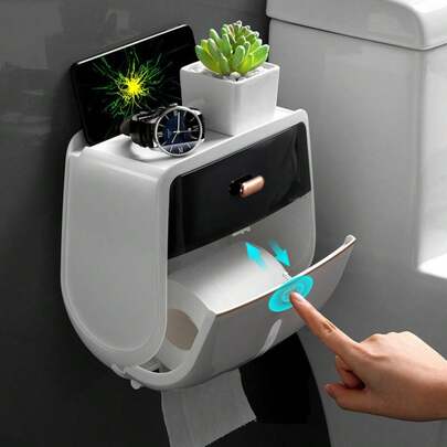 Caixa De Papel Higiênico De Parede Organizador Decorativo 6978-cor aleatoria