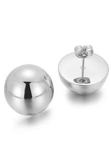 1 对不锈钢简约风格串珠耳环，适合女士，适合约会、派对、教师节和母亲节礼物