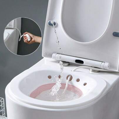 1pc Foldable Sitz Bath Basin - Hemorrhoids And Postpartum Care, And Elderly Care, Portable Toilet Sitting Bath Bidet For Pregnant, Women, And Seniors | Perineal Soaking Basin | Bathroom Accessories Bathroom Accessories Bathroom Tools