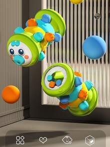 1pc Cute Rolling Caterpillar Early Education & Intelligence Training Finger Grip & Crawling Exercise Toy For Babies And Toddlers, Random Color Accessories - Multicolor - View 3