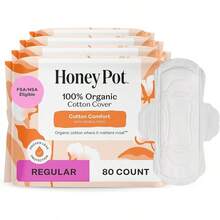 The Honey Pot Company - Non-Herbal Everyday Panty Liners For Women - Organic Cotton Cover & Ultra-Absorbent Pulp Core - Sanitary Pads - Feminine Care - FSA & HSA Eligible - 30 Ct - Non-Herbal Regular Flow - 查看 1