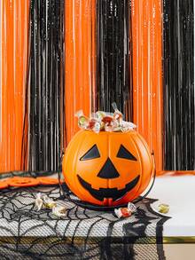 1pc/2pcs Halloween Party Plastic Rain Curtain Background Cloth