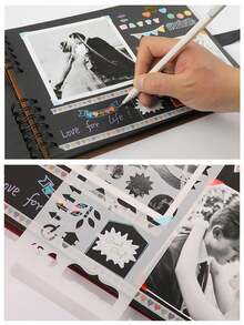 1pc 60-Page (30 Sheets) Kraft Paper Scrapbook, DIY Meaningful Scrapbooking Album Gift, PVC Photo Corners, For Wedding Guest Book, Anniversary, Family DIY Scrapbook - For Handmade Paper DIY, Birthday Gift, Graduation Gift, Family Collection Commemorative Gift - Multicolor - View 6