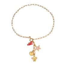 1/Pc Summer Sea Crab Conch Fish Statement Stainless Steel 18K Gold Plated Pendant Ocean Series Necklace For Women