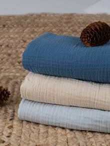 GLLQUEN BABY 3pcs Organic Cotton Muslin Swaddle Blankets, Unisex, Newborn Receiving Blankets, Large 40 X 38 Inches, Soft & Breathable, Suitable For Baby Boys & Girls - Blue - View 6