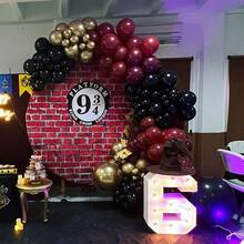 159pcs Maroon And Gold Balloons- Burgundy Balloon Arch Garland Kit- Maroon And Gold Balloons In Different Sizes-Dark Red Balloons For BabyShower ,Valentines Day ,Bridal Shower Wedding Birthday Party Decorations-Gender Reveal, Corporate Events-Retirement Birthday Party Decoration - Multicolor - View 5