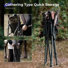Camping Folding Chair Heavy Duty Steel Frame Support 400 LBS With Side Pocket And Cup Holder Portable For Camping Fishing Picnic Camouflage - Camouflage - View 7