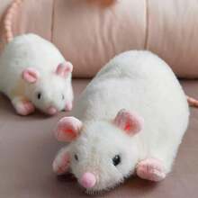 可爱仿真老鼠毛绒玩具逼真老鼠填充动物模型玩偶礼物儿童收藏生日装饰 - 多色 - 查看 3