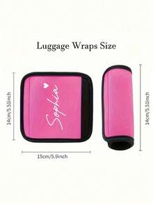 Custom Name Luggage Handle Wrap, Personalized Suitcase Handle Wraps With Text, Customizable Luggage Wraps For Suitcase, 14x15cm, Orange/Red/Blue/Yellow/Rose Red/Black/Green, Luggage Wrap, Mother'S Day Gift, Easter Gift, Valentine'S Day Gift, Birthday Gift - Multicolor - View 7