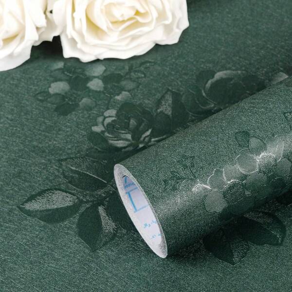 1 Roll Of Green Flowers Blossom Self-Adhesive Vinyl Wallpaper 17.1inX39.3/118.1/196.8in Removable Yellow Floral Wallpaper For Easy DIY Home Decoration Suitable For Bedrooms Living Rooms Cabinets Tables And Furniture High Quality Vinyl Material With Flexible Patterns Matching Floral Wall Decoration Wall Paper Wall Stickers Room Decor Wall Sticker