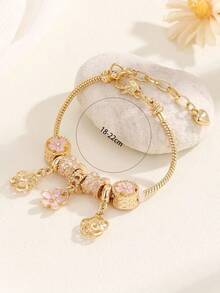 Flower Charm Bracelet Valentines,Mom,Mother,Mother's Day,Gift - Nhiều màu 3 - Xem 4