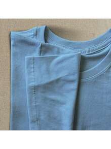 Women's T-Shirt In Modern Country Style | Colorful June Print - Baby Blue - View 2