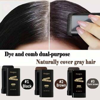 20 克简易遮白棒 - 持久遮盖白发，棒状设计，方便居家或外出时使用，配有涂抹刷 - 非常适合棕色/黑色头发