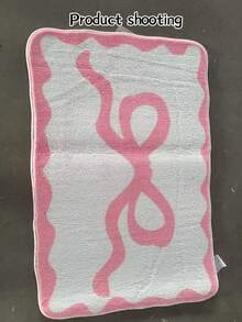 1 件漂亮蝴蝶结浴室垫，可爱少女风格地毯，毛绒柔软人造毛皮地毯，客厅、卧室、衣柜、入口、厨房、床边地毯，耐用防尘