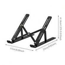 Adjustable Laptop Stand (With Cooling Function) - Foldable Ergonomic Stand, Suitable For 10-17 Inch Laptops, Anti-Slip Desk Mount, Plastic Material, Ergonomic Desktop Support | Modern Laptop Stand | Adjustable Height,For School Supplies,Back To School - Multicolor - View 6