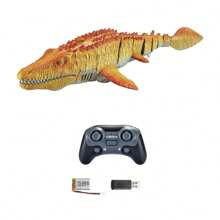 Dinosaure crocodile radiocommandé RC. Le crocodile nage comme un vrai crocodile, peut nager dans l'eau ou dans la piscine, avec fonction jet d'eau, facile à utiliser, c'est le cadeau parfait pour les enfants