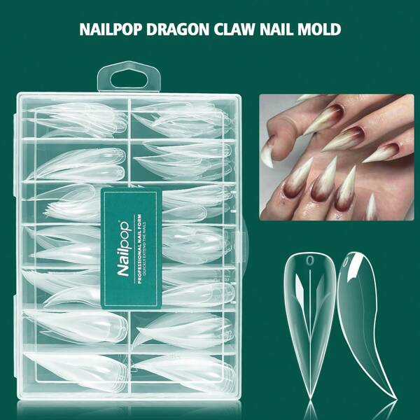 Eagle Claw Nail Dual Forms For Poly Gel Extension , 3D Reusable Hawk Curve Sculptural Acrylic Nails, Full Cover Molds Halloween Nail Art Design