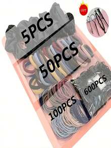 759 Pcs/Set Of Large Intestine Hair Accessories   Boho    Ladies' Hair Accessories   With Various Options For Hair Ties, Simple Hair Ropes And Hair Circle Combinations - Multicolor - View 3