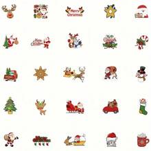50pcs/Pack Christmas Stickers - Santa Claus Holiday Stickers, Reusable Stickers For Water Bottles, Laptops, Skateboards, Vibrant Aesthetic Doodle Set For Journals, Scrapbooks, Party Supplies, Ideal For Winter, New Year
