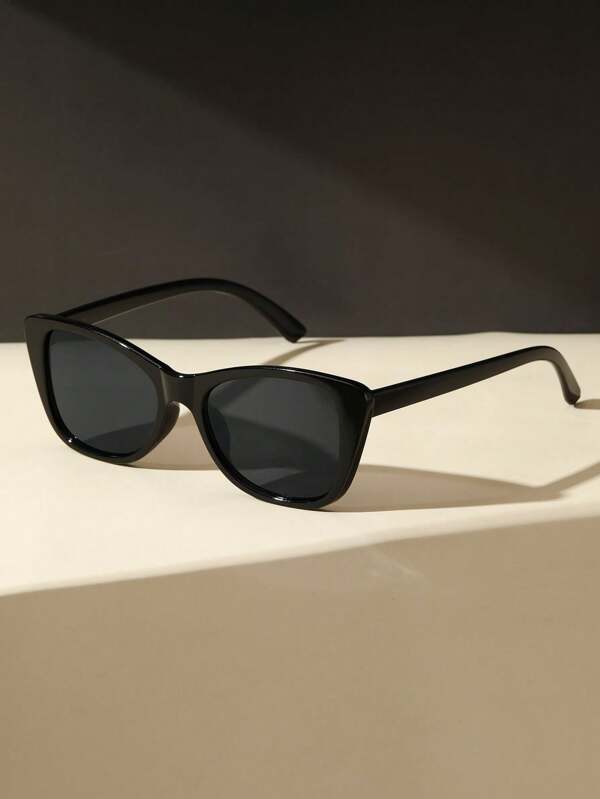 1 pieza Gafas de plástico geométricas básicas delicadas de moda para adolescentes, esenciales para el regreso a la escuela, disfraces de carnaval, actividades casuales al aire libre y accesorios para fotografía callejera