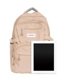 1 件时尚经典基本款背包，带笔记本电脑隔层，可调节肩带，书包，宽敞的多口袋书包，轻便休闲旅行背包，非常适合女孩/青少年/学生/毕业生，适合日常使用、外出、旅行、学校和返校