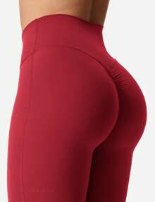 YEOREO Kalie Flare Scrunch Leggings For Women V Cross Waist Bell Bottom Yoga Pants Tummy Control Bootcut Workout Leggings Sweat Weatpants Women Pants For Women Yoga Pants For Women Flare Leggings Joggers For Women Black Pants Sweat Pants Flare Leggings Women Yoga Pants For Women - Rượu vang đỏ - Xem 6