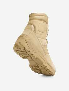 Men's Military Tactical Work Boots Hiking Motorcycle Combat Bootie - Khaki - View 5