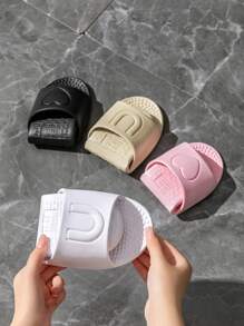 Foldable Travel Slippers, Indoor Home Bathroom Massage Slides, Unisex Travel Lightweight Quick Drying Bathroom Slippers Anti-Slip Flat Sandals Travel Essentials Travel Accessories Vacation Summer Holiday Back To School