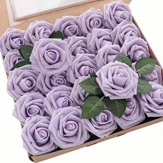 Vibrant Violet Purple Artificial Roses - Perfect For DIY Wedding Bouquets, Yard Decorations, And More!