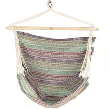 Swing One-Person Hammock Chair, Cotton Polyester Blend, Blue Culture Collab Pattern - default - View 2