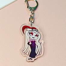Anime GOODS Anime Acrylic Keychain -Vicky Charlie Alastor Cute Y2K Cartoon Pendant, Suitable For Bags And Keys, Perfect Gift For Fans, Cosplay Accessories Car Key Bag Backpack Small Jewelry Key Ring Accessories Creative Student Gifts Anime Derivatives, Creative Backpack Pendants, Car Key Pendants, Acrylic Keychains, Japanese Comic Pendants, Neko Contents Seed Keychain Collectibles, Pendants, Otaku Collection Gifts, Cheap Gifts School Letter Car Accessories Goth