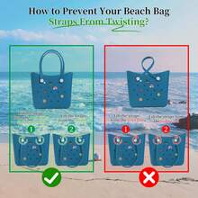 SOTEKOU 1pc New Stylish Beach Bag, Waterproof Extra Large Capacity EVA Tote Bag, Brand New Design - With Pockets, Anti-Stain, Open Top, Ideal For Beach, Pool And Sports, Can Be Used As Toiletry Bag | Casual Tote | Travel Bag - 15 Vibrant Colors - Multicolor - View 6